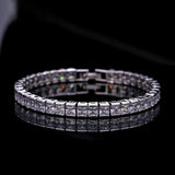 Princess Cut Zircon Stone Silver Bangle for Women Wedding Jewelry