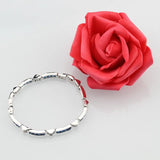 925 Cubic Zirconia Bridal Charm Bracelet Bangle 18+2.5CM