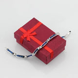 925 Cubic Zirconia Bridal Charm Bracelet Bangle 18+2.5CM