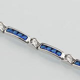 925 Cubic Zirconia Bridal Charm Bracelet Bangle 18+2.5CM