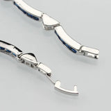 925 Cubic Zirconia Bridal Charm Bracelet Bangle 18+2.5CM