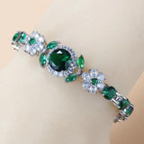 Dubai Bridal Costume Jewelry Red Garnet Wedding Bracelet