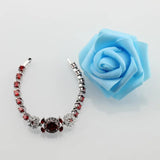 Dubai Bridal Costume Jewelry Red Garnet Wedding Bracelet