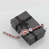 Dubai Bridal Costume Jewelry Red Garnet Wedding Bracelet