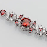 Dubai Bridal Costume Jewelry Red Garnet Wedding Bracelet