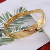 Flower Charm Bracelet Bangle Wedding Jewelry Gift