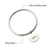 Custom Laser Logo Bracelet Round Charm Pendant Style Jewelry