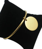 Custom Laser Logo Bracelet Round Charm Pendant Style Jewelry