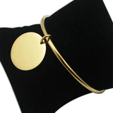 Custom Laser Logo Bracelet Round Charm Pendant Style Jewelry