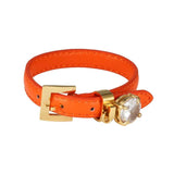Leather Bangle Bracelet CZ Adjustable Wristband Sport Jewellery Gift