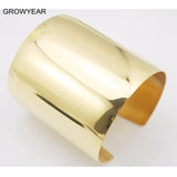 316L Stainless Steel Punk Style Wide Cuff Bangle Bracelet for Women