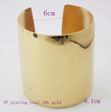 316L Stainless Steel Punk Style Wide Cuff Bangle Bracelet for Women