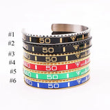 High Men Jewelry 316L Stainless Steel Speed Numerals Bracelet Bangle