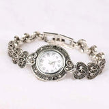 Tibetan Silver Bracelet Wristwatch + Bangles + Crystal Bracelet Combo