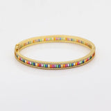 Colorful Baguette CZ Bangle Bracelet Crystal Jewelry