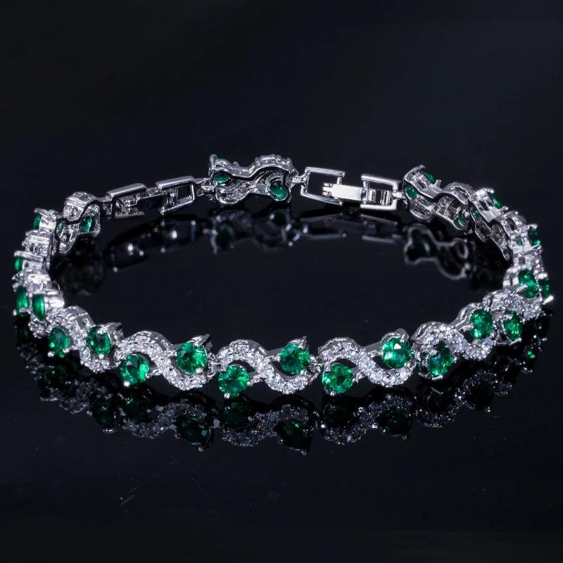 Dark Crystal Tennis Bracelet with Cubic Zirconia Stone