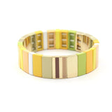 Enamel Geometric Rainbow Women's Bracelet Bangle Beaded Jewelry