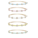 Colorful Summer Jewelry Pastel CZ Band Open Bangle For Women