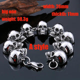 316L Stainless Steel Dragon Punk Skull Men's Bracelet LLBC8-036R