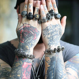 316L Stainless Steel Dragon Punk Skull Men's Bracelet LLBC8-036R