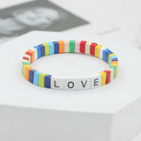Bohemian Enamel Women's Bracelets - Letters Matching Bangle Jewelry