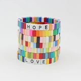 Bohemian Enamel Women's Bracelets - Letters Matching Bangle Jewelry