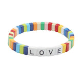 Bohemian Enamel Women's Bracelets - Letters Matching Bangle Jewelry