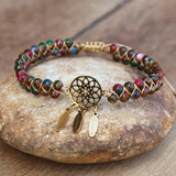 4mm Cloisonne Dream Catcher Charm Bracelet Men Women Yoga Hope Jewelry