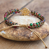 4mm Cloisonne Dream Catcher Charm Bracelet Men Women Yoga Hope Jewelry