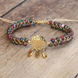 4mm Cloisonne Dream Catcher Charm Bracelet Men Women Yoga Hope Jewelry
