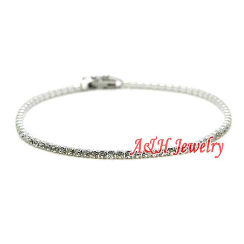 Hypoallergenic Stainless Steel CZ Tennis Link Bracelet 3mm Wide