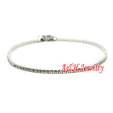 Hypoallergenic Stainless Steel CZ Tennis Link Bracelet 3mm Wide