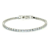 Hypoallergenic Stainless Steel CZ Tennis Link Bracelet 3mm Wide