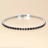 Hypoallergenic Stainless Steel CZ Tennis Link Bracelet 3mm Wide