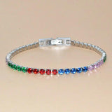 Hypoallergenic Stainless Steel CZ Tennis Link Bracelet 3mm Wide