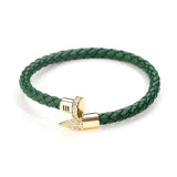 Colorful Nail Bracelet Bangle Leather Rope Weaving