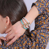 Colorful Nail Bracelet Bangle Leather Rope Weaving