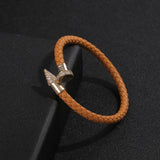 Colorful Nail Bracelet Bangle Leather Rope Weaving