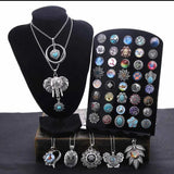 10pcs Snap Jewelry Beaded Braided Leather 18mm Button Bracelet