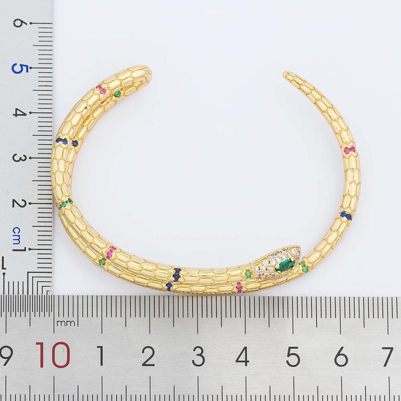 European American Copper Zircon Snake Bangle Jewelry Gift
