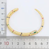 European American Copper Zircon Snake Bangle Jewelry Gift