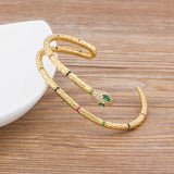 European American Copper Zircon Snake Bangle Jewelry Gift