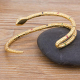 European American Copper Zircon Snake Bangle Jewelry Gift