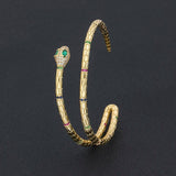 European American Copper Zircon Snake Bangle Jewelry Gift