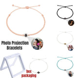 Personalized Circle Photo Bracelet with Couple Projection - Memorial Jewelry
