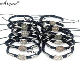 12 Pcs 1.5cm Saint Benedict, Mary, Jude Woven Bracelets for Prayer & Protection