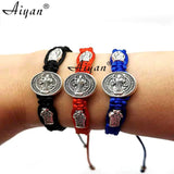 12 Pcs 1.5cm Saint Benedict, Mary, Jude Woven Bracelets for Prayer & Protection