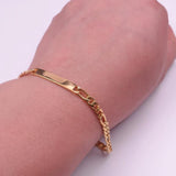 5pcs Chain ID Bracelet Stainless Steel Bangle 8.66''