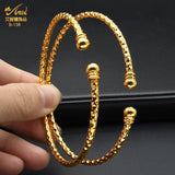 4PCS African Arabic Copper Bangle Bracelet Nigerian Bridal Wedding Jewelry