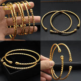 4PCS African Arabic Copper Bangle Bracelet Nigerian Bridal Wedding Jewelry